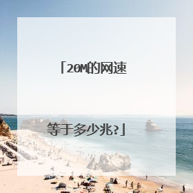 20M的网速等于多少兆?