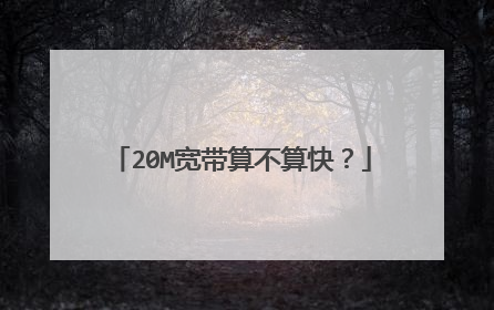 20M宽带算不算快?