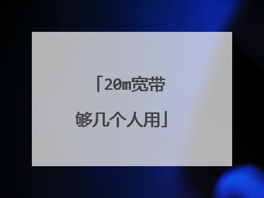 20m宽带够几个人用