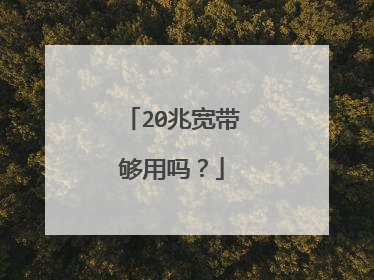 20兆宽带够用吗？