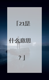 21是什么意思?