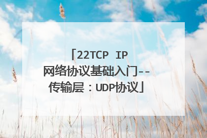 22TCP IP 网络协议基础入门--传输层：UDP协议
