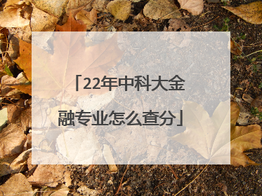 22年中科大金融专业怎么查分