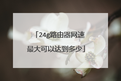 24g路由器网速最大可以达到多少