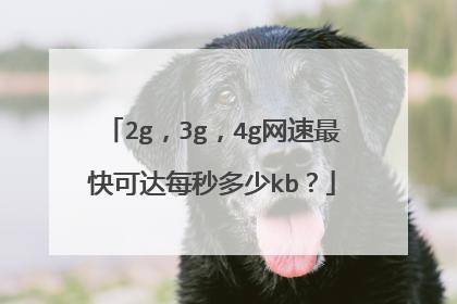 2g,3g,4g网速最快可达每秒多少kb?