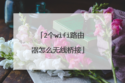 2个wifi路由器怎么无线桥接