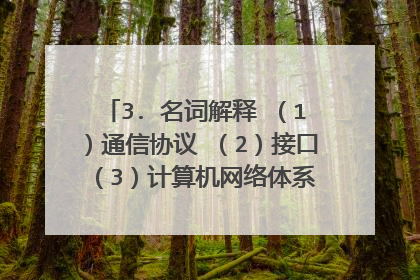 3. 名词解释 （1）通信协议 （2）接口 （3）计算机网络体系结构 （4）IP地址