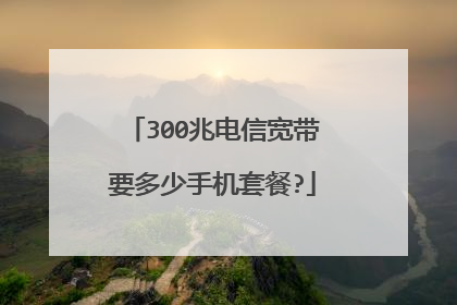 300兆电信宽带要多少手机套餐?