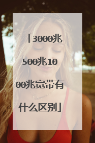 3000兆500兆1000兆宽带有什么区别