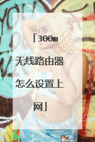 300m无线路由器怎么设置上网