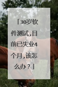 30岁软件测试,目前已失业4个月,该怎么办?