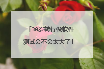 30岁转行做软件测试会不会太大了