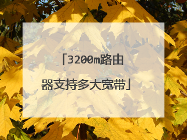 3200m路由器支持多大宽带