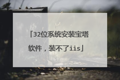 32位系统安装宝塔软件，装不了iis