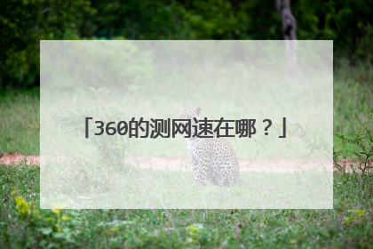 360的测网速在哪?