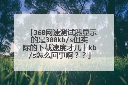 360网速测试器显示的是300kb/s但实际的下载速度才几十kb/s怎么回事啊？？