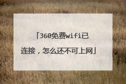 360免费wifi已连接,怎么还不可上网