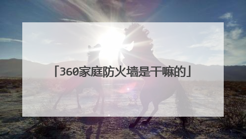 360家庭防火墙是干嘛的