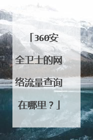 360安全卫士的网络流量查询在哪里?