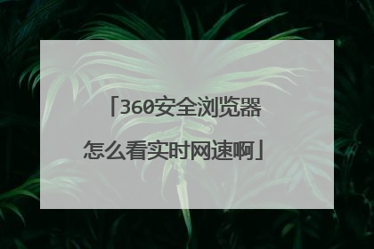 360安全浏览器怎么看实时网速啊