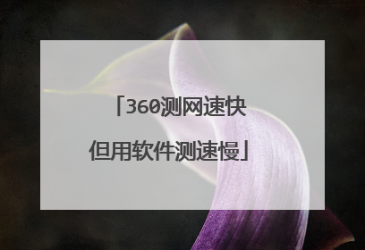 360测网速快但用软件测速慢