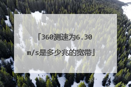 360测速为6.30m/s是多少兆的宽带