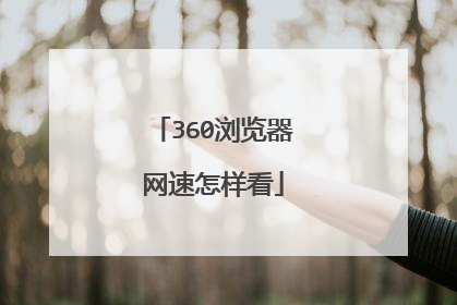 360浏览器网速怎样看