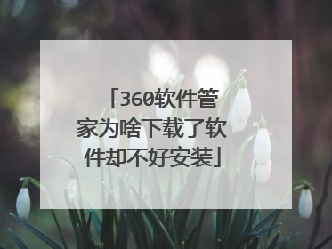 360软件管家为啥下载了软件却不好安装
