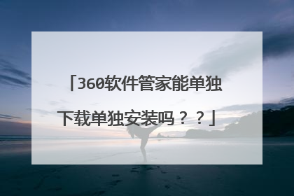 360软件管家能单独下载单独安装吗??