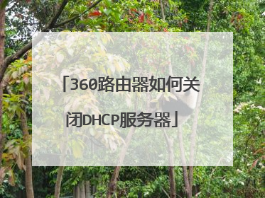 360路由器如何关闭DHCP服务器