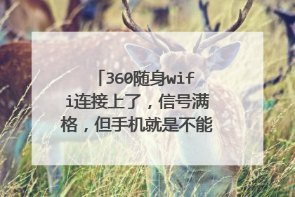 360随身wifi连接上了，信号满格，但手机就是不能上网，求大神详解