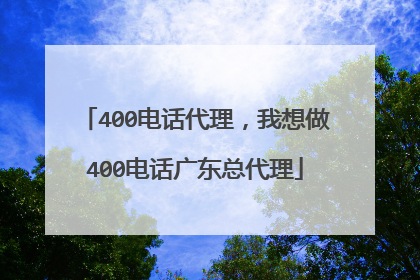 400电话代理,我想做400电话广东总代理