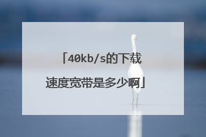 40kb/s的下载速度宽带是多少啊