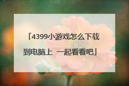 4399小游戏怎么下载到电脑上 一起看看吧