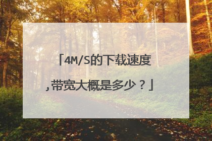 4M/S的下载速度,带宽大概是多少?
