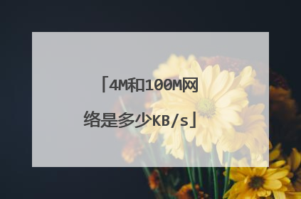 4M和100M网络是多少KB/s