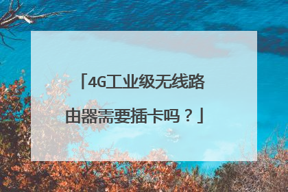 4G工业级无线路由器需要插卡吗?