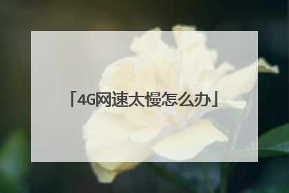 4G网速太慢怎么办