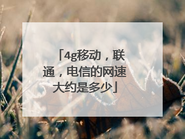 4g移动，联通，电信的网速大约是多少