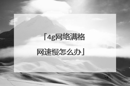 4g网络满格网速慢怎么办