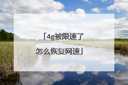 4g被限速了怎么恢复网速