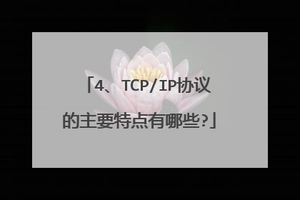 4、TCP/IP协议的主要特点有哪些?