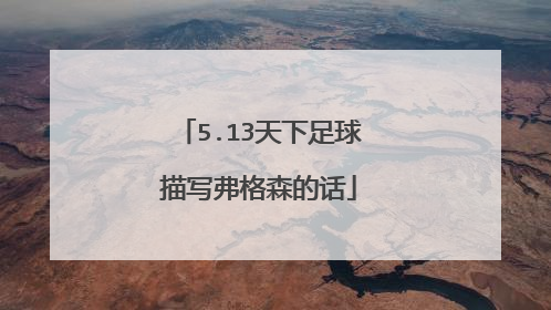 5.13天下足球描写弗格森的话