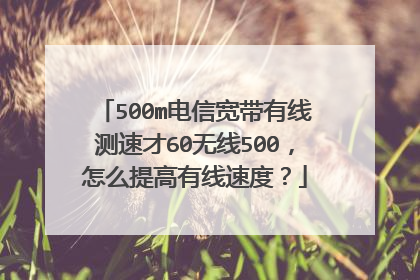 500m电信宽带有线测速才60无线500,怎么提高有线速度?