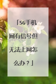 5G手机网有信号但无法上网怎么办?