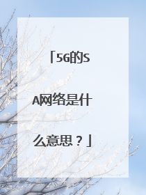 5G的SA网络是什么意思?