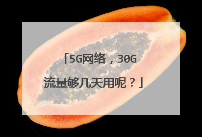 5G网络,30G流量够几天用呢?