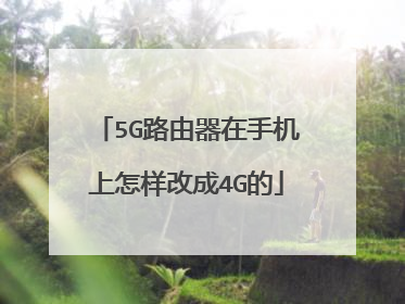 5G路由器在手机上怎样改成4G的