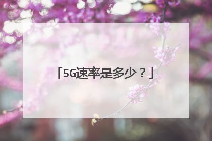 5G速率是多少？
