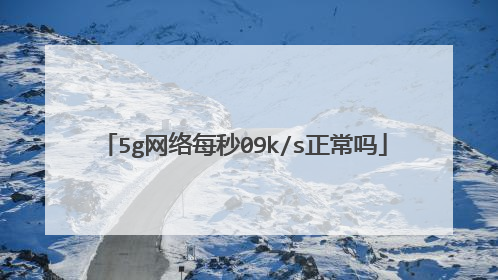 5g网络每秒09k/s正常吗